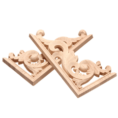 13*7CM Autocollant de sculpture sur bois Applique d'angle Cadre pour décoration de porte d'armoire murale