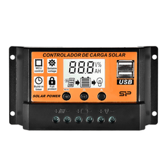 Contrôleur de chargeur solaire MPPT 12 V/24 V Régulateur de batterie de panneau solaire Contrôleur avec double écran LCD USB