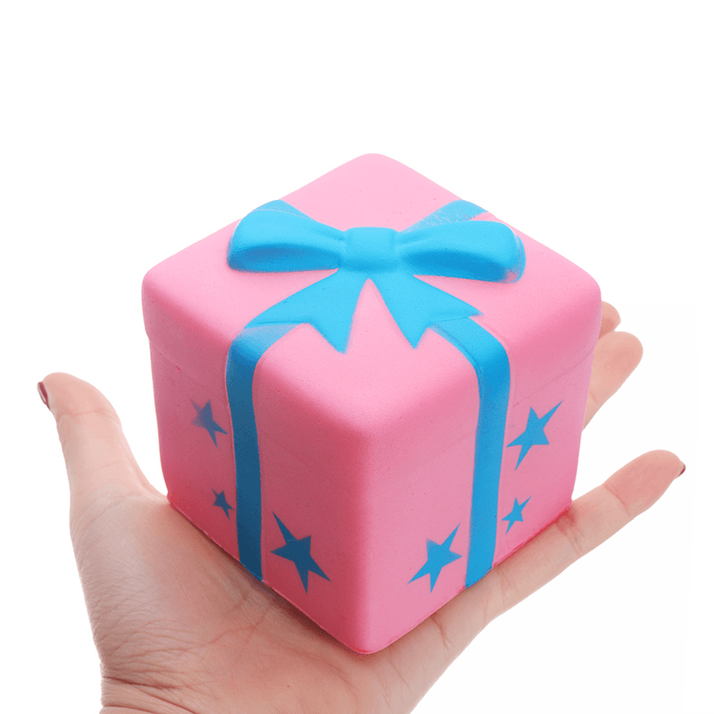 Gift Box Cake Squishy Phone Strap Toy 7.5CM Slow Rising with Original Packaging