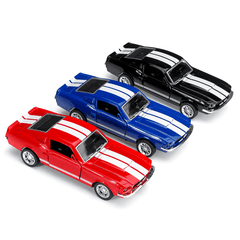 1:32 Alloy Fords Mustang GT 1967 GT500 Return Diecast Car Model Toy for Children Gift