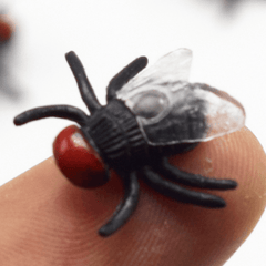 10 piezas de juguetes divertidos de broma con forma de mosca, insectos de plástico prácticos, accesorios para fiestas de Halloween, simulación de vuelo