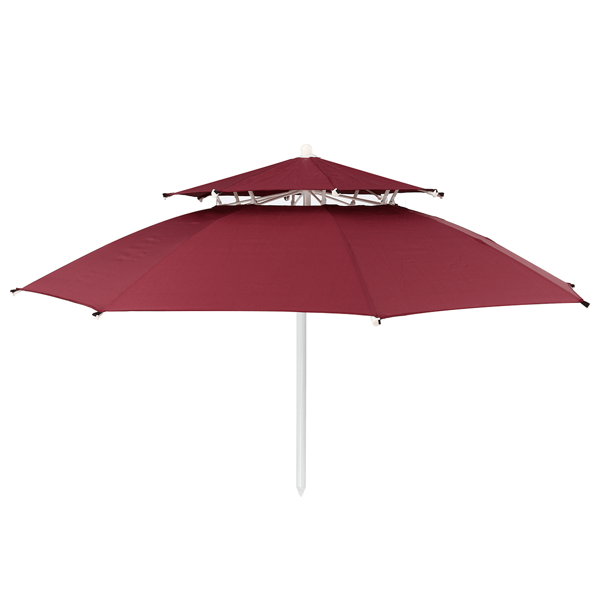 Parasol portatif d'extérieur de 2,4 m à double toit pour terrasse, grand parasol, auvent de plage, pique-nique, camping