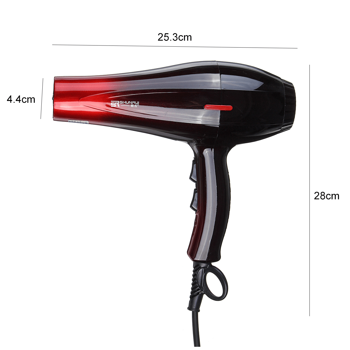 Secador de pelo de iones de alta concentración y potente de 2000 W, herramienta de calor, 3 configuraciones de calor, 2 velocidades, con 8 accesorios