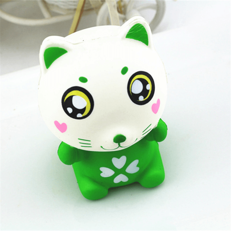 11.5Cm PU Corful Green Cat Slow Rising Squishy Decompression Toys with Original Packaging