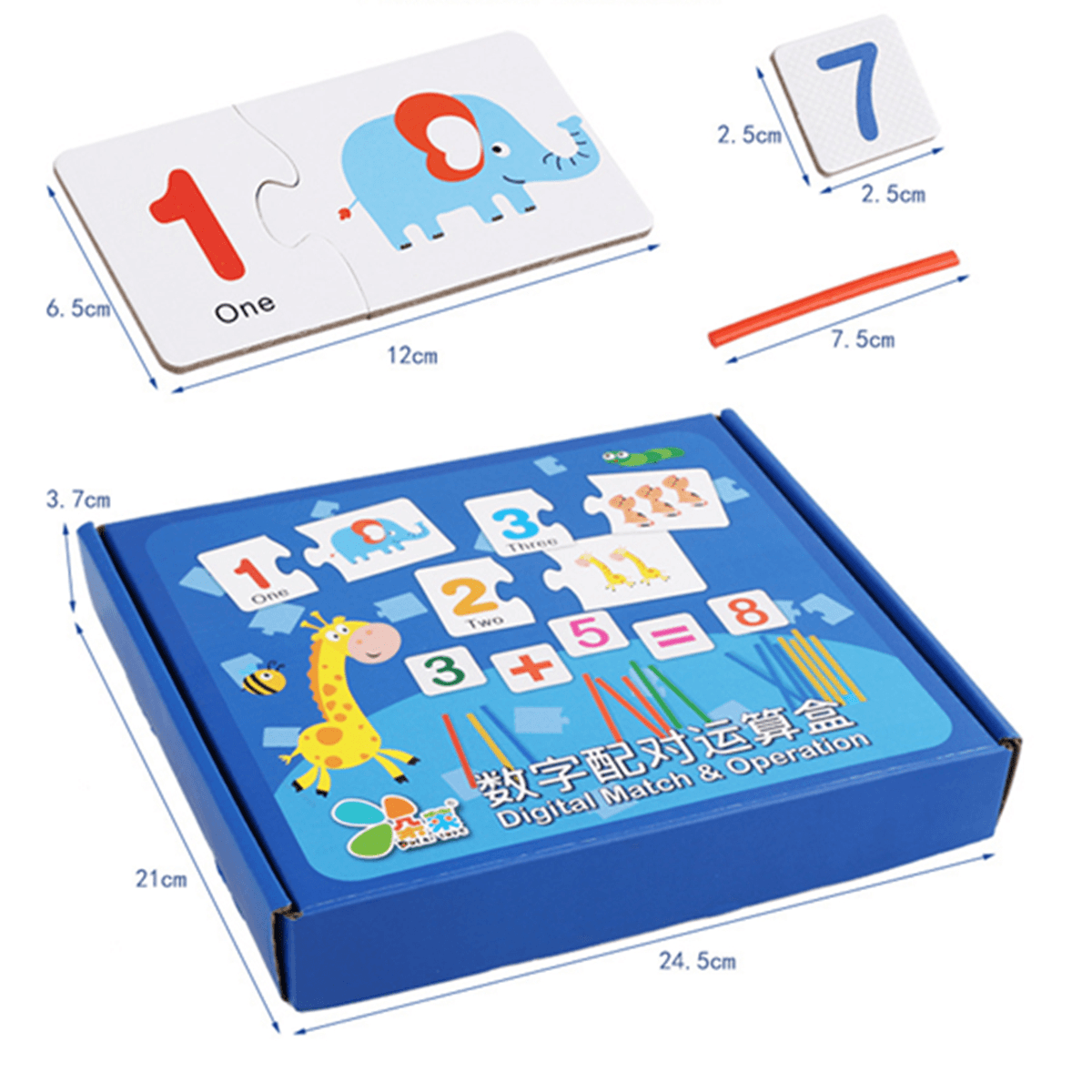 Boîte de correspondance numérique pour enfants de 3 à 6 ans, bâton de comptage pour l'éveil des mathématiques, apprentissage précoce, jouets d'intérieur