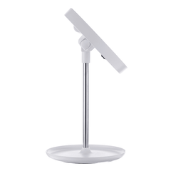 Lampe à miroir circulaire blanche GLIME Batterie 1200 Ma avec loupe 5X Interrupteur tactile Réglage de la température à trois couleurs Distribution de gradation sans polarité Câble USB