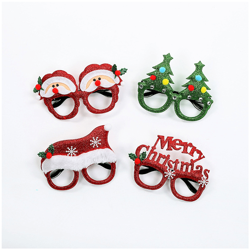 Christmas Cartoon Hat Letter Snowman Tree Glasses Frame Children Adult Party Dress up Toy for Home Decorations Gift