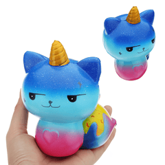 Squishy Chat Licorne Galaxie 12*8.2CM Slow Rising Soft Collection Cadeau Décor Jouet