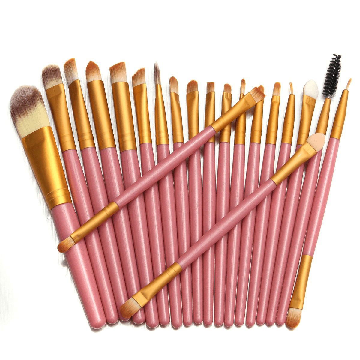 Kit de pinceaux de maquillage 20 pièces pour blush, fond de teint, fard à paupières liquide, eye-liner, poudre cosmétique