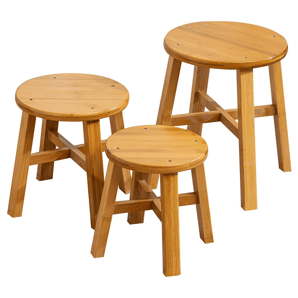 1 tabouret en bambou, chaise en bois, repose-pieds de pêche, chaussures de ménage, repose-pieds rond, tabouret bas, table à thé, canapé