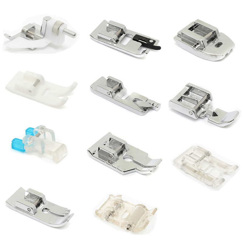 Lot de 11 pieds presseurs universels pour machine à coudre domestique pour Brother Singer Janome