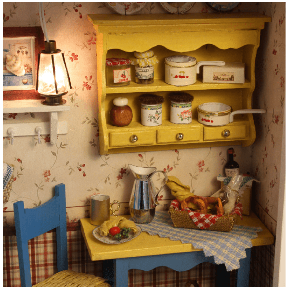 CUTEROOM DIY Maison de poupée Cottage Longue série de vacances Jouet Cadeau Jouets d'intérieur