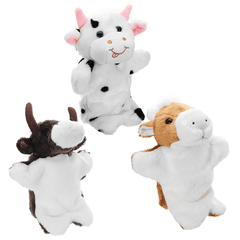 Marionetas de mano de vaca de peluche de 27 cm, juguetes clásicos para niños