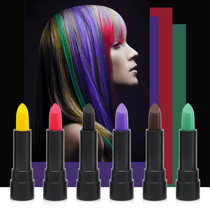 6 Colors Hair Dyeing Stick Non-Toxic Hair Salon DIY Hair Coloring