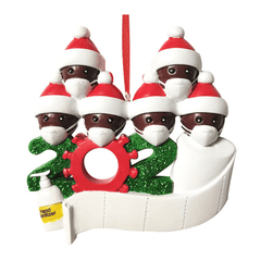 Adornos navideños con forma de figura de Papá Noel, árbol de Navidad, muñeco de nieve negro, colgantes para Acción de Gracias, regalo, decoraciones para el hogar, 2020