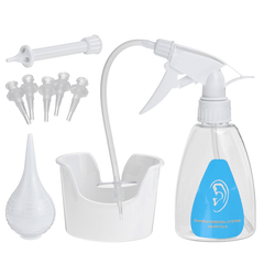 Kit de retrait de seringue pour enlever le cérumen, nettoyant pour le lavage, presser les soins des oreilles avec 5 embouts