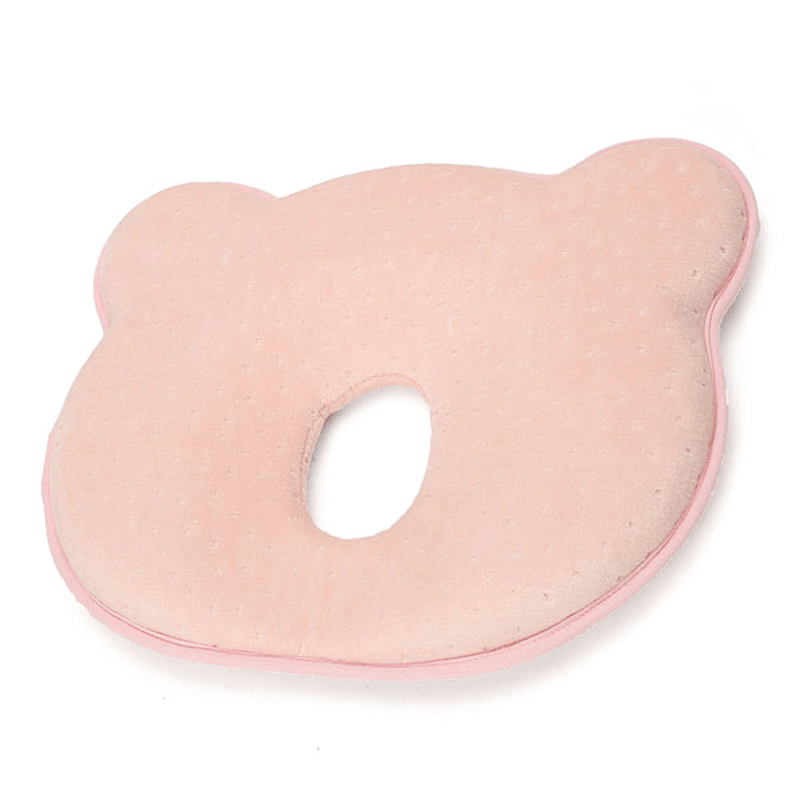 Almohada correctora para cabeza y vértebra cervical de algodón viscoelástico para recién nacidos, 22 x 26 x 3,5 cm, color azul y rosa