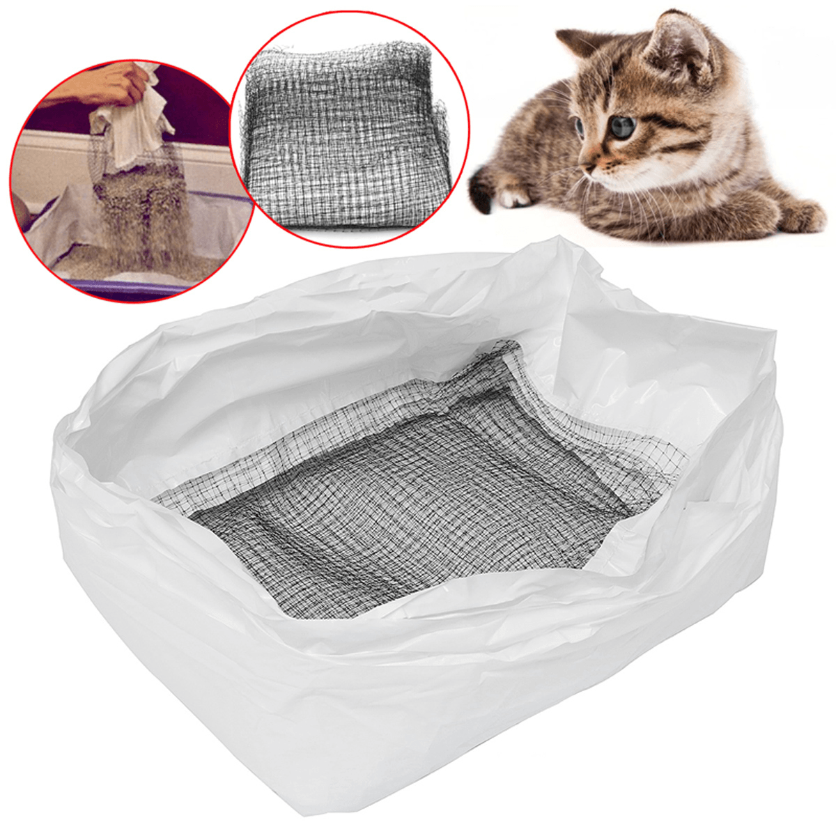 Lot de 10 sacs à litière jetables pour chat 7 x 26 cm