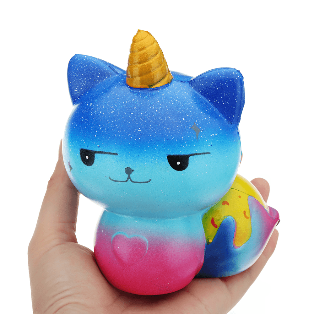 Squishy Chat Licorne Galaxie 12*8.2CM Slow Rising Soft Collection Cadeau Décor Jouet