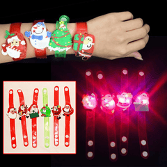 Pulsera luminosa con luz LED para niños, regalo de Navidad, pulsera con flash de dibujos animados, juguetes de decoración