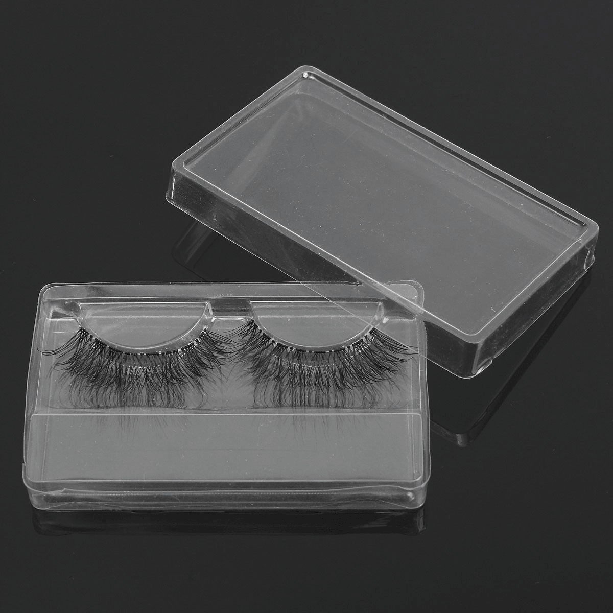 1 caja de embalaje para pestañas postizas, transparente, reutilizable, portátil, herramientas de maquillaje de ojos