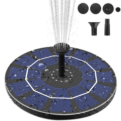 Pompe de fontaine solaire 6 V 2,5 W Batterie de secours 800 mAh Bain d'oiseaux Étang de jardin Piscine