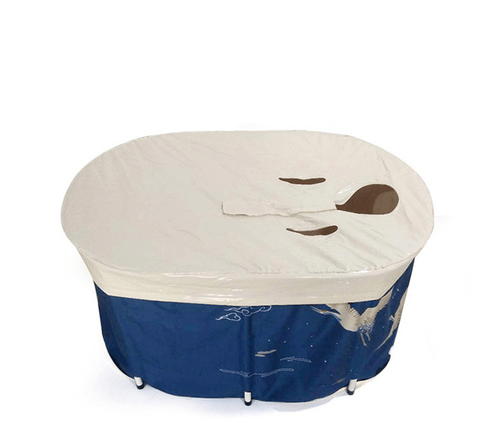 Bath Sauna Adult Folding Bathtub Bath Barrel Household Large Tub Thickened Adult Bath Tub Full Body Hot Tub with Lid Set