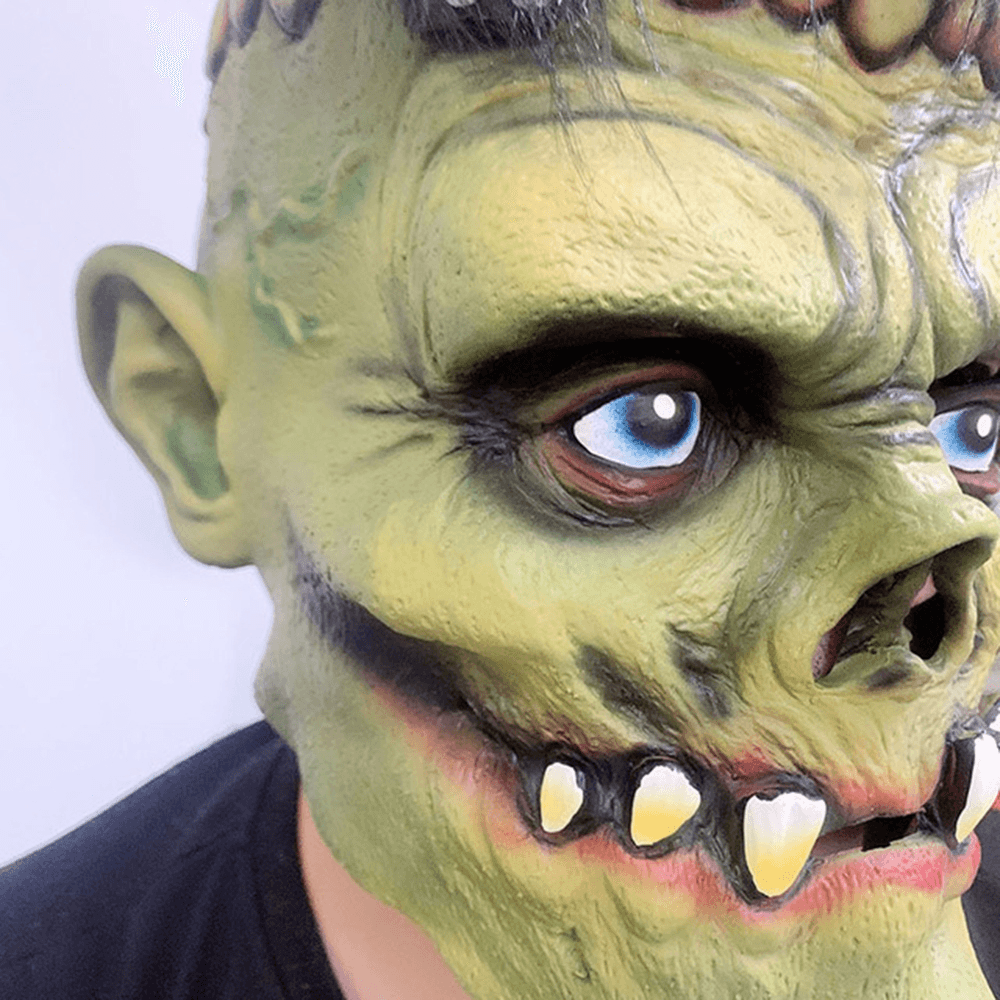 Green Zombie Scary Face Mask for Halloween Toys