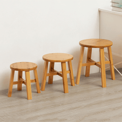 1 tabouret en bambou, chaise en bois, repose-pieds de pêche, chaussures de ménage, repose-pieds rond, tabouret bas, table à thé, canapé