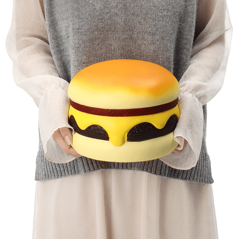 Cutie Creative Squishy Cheese Beef Burger Humongous Giant Hamburger 22CM Bread Jumbo Gift Soft Toys