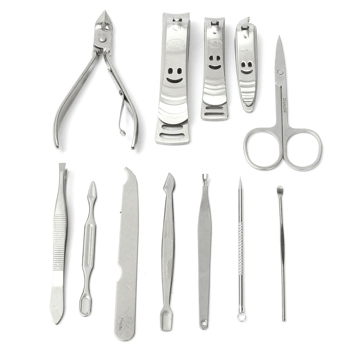 12Pcs Nail Care Cutter Kit Set Cuticle Clippers Pedicure Manicure Tool with Case