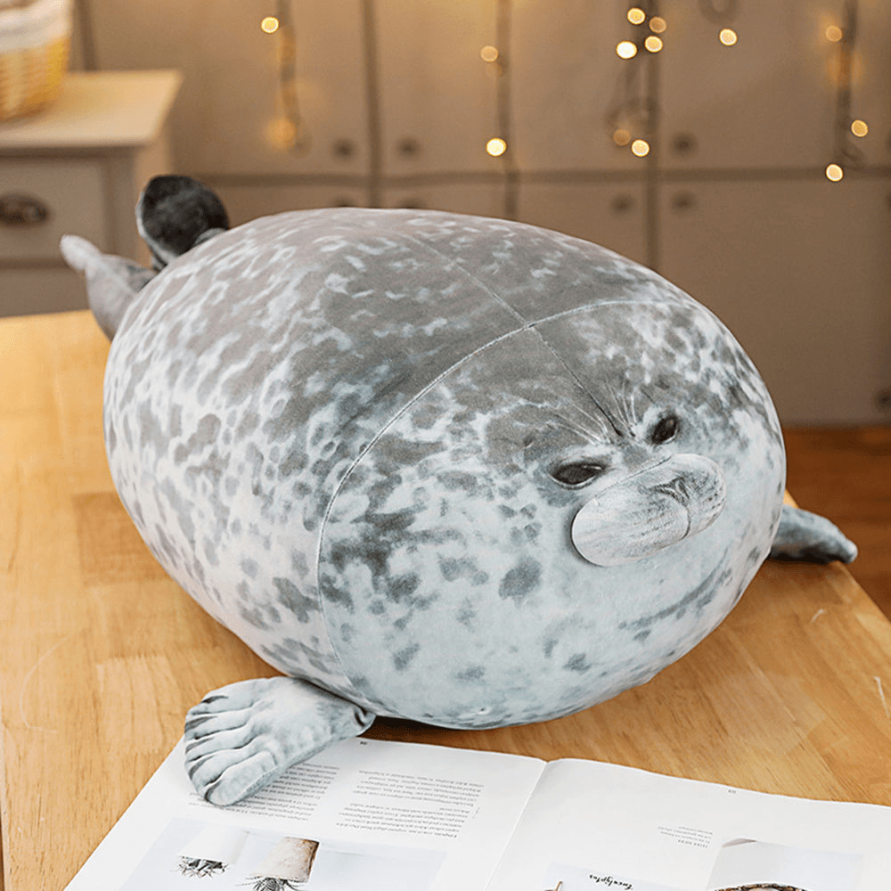 Oreiller en peluche en coton pour phoque potelé 40/60 cm, jouet mignon en forme d'animal de l'océan pour cadeaux