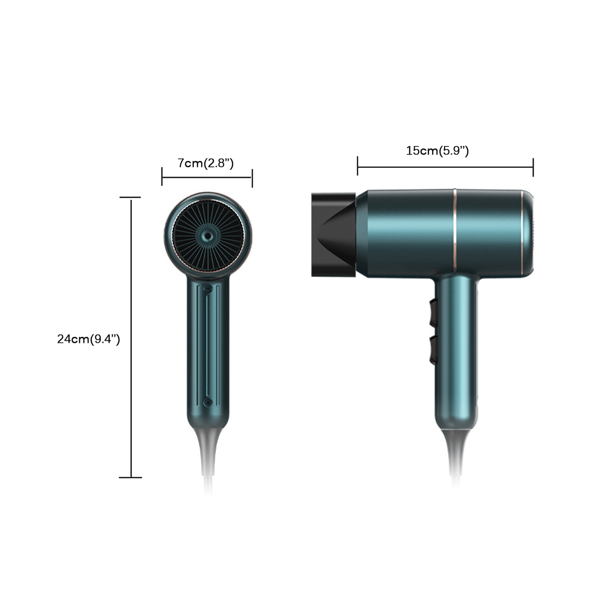 Secador de pelo profesional de 2000 W, temperatura constante de 57 °, 6 velocidades, luz azul, secador de pelo iónico con calor