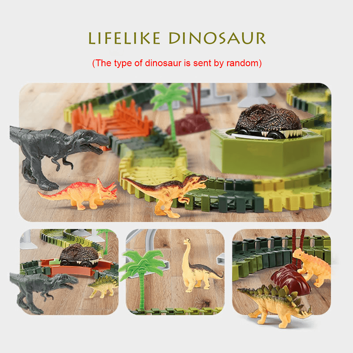 Dinosaur World Piste de course flexible pour voiture Jouets Jeu de construction Jeu éducatif Jouet pour enfants Cadeau