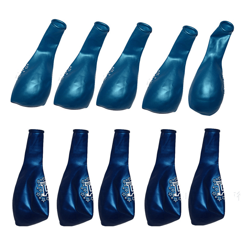 Lot de 10 ballons gonflables nacrés imprimés pour le 1er anniversaire d'un garçon bleu, décoration de Noël