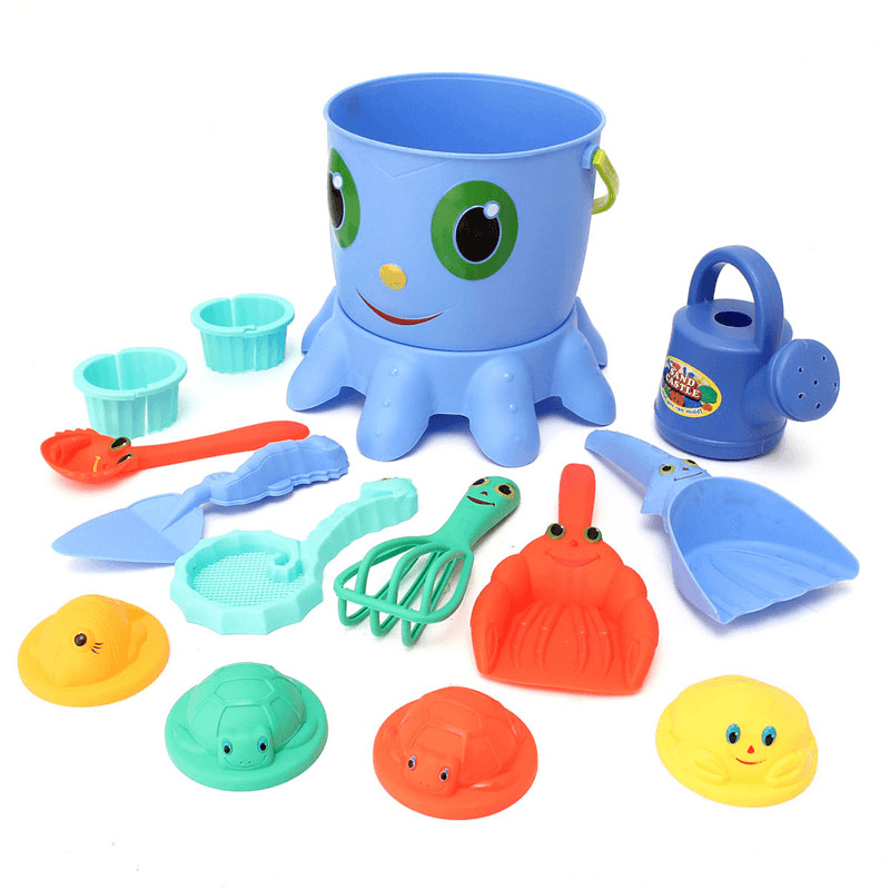 14PCS Fun Cute Playing Game Toy Sea Creature Shape Tools Sand Water Beach Indoor Outdoor Toy