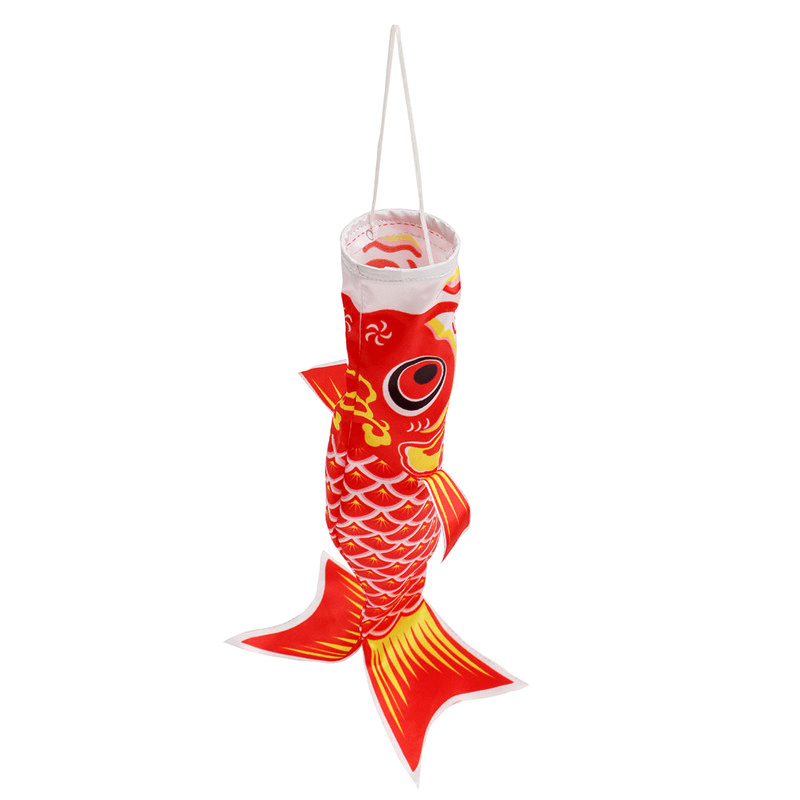 Bandera de carpa Koi Nobori de estilo japonés de 40 cm, manga de viento, pez Koinobori, cometa impermeable, mascota, artesanía, decoración colgante