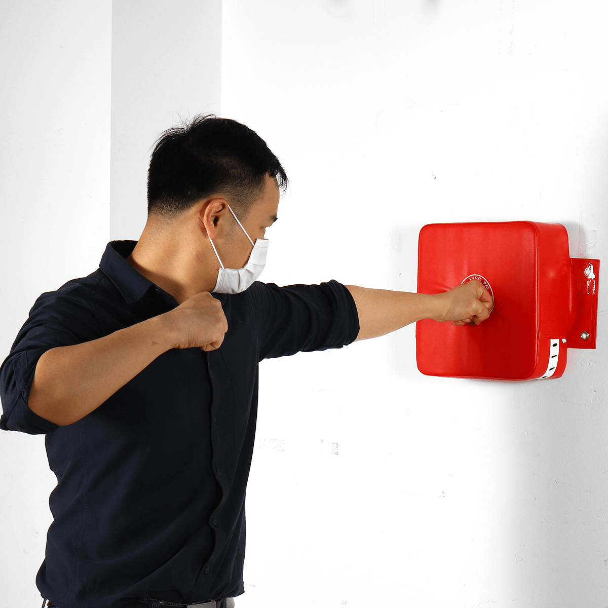 Saco de boxeo para entrenamiento de pared, con almohadilla blanda y objetivo cuadrado, para entrenamiento de fitness, color rojo