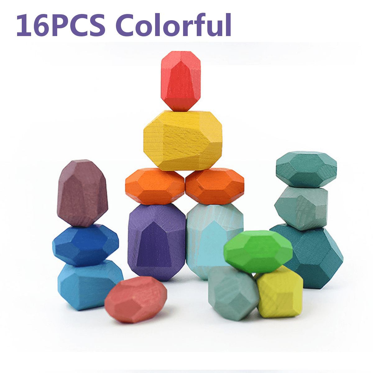 Juego de bloques de construcción apilables de madera de colores, 10/16/26 piezas, juguete educativo para niños, regalo