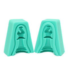 Lot de 6 moules à gâteaux fondants en silicone 3D en forme d'échecs internationaux, pour chocolat, cupcakes, bonbons, savon