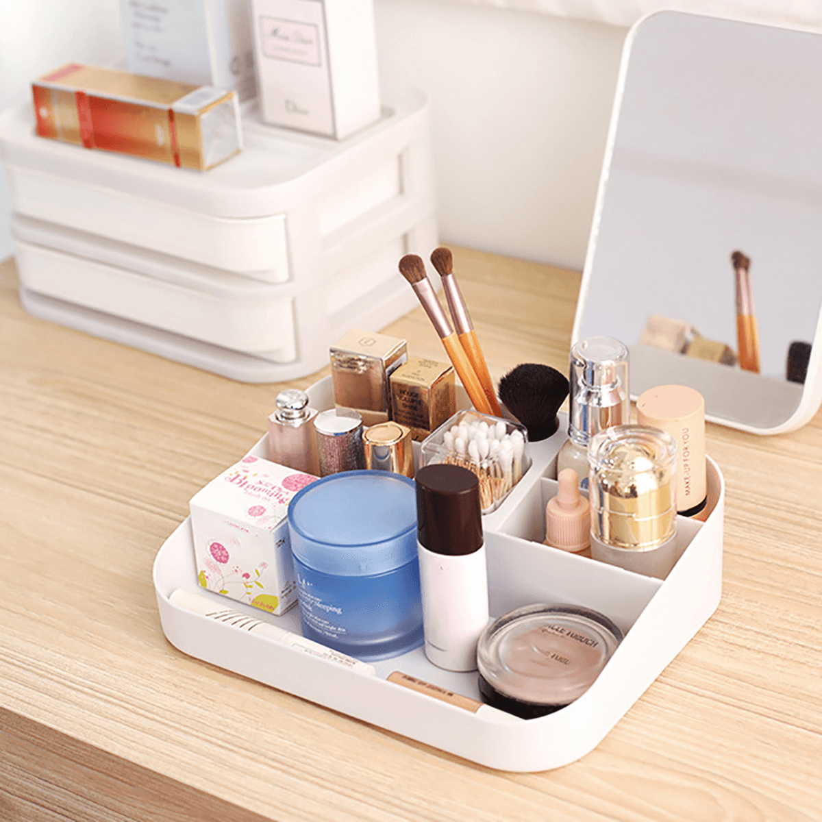 1/2/3 /4/5 Layer Cosmetic Makeup Organiser Holder Tidy Storage Jewelry Card Box Shelf Cabinet Drawer