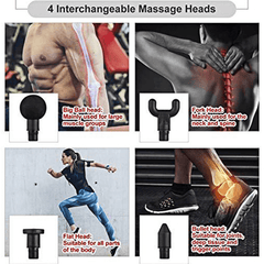 Masseur électrique à affichage régulé à 20 vitesses 100-240 V Masseur musculaire des tissus profonds Appareil de massage Thérapie par vibration à percussion sans fil