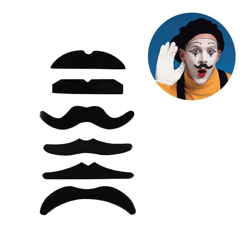 Lot de 12 faux jouets autocollants pour déguisement de moustache pour Halloween