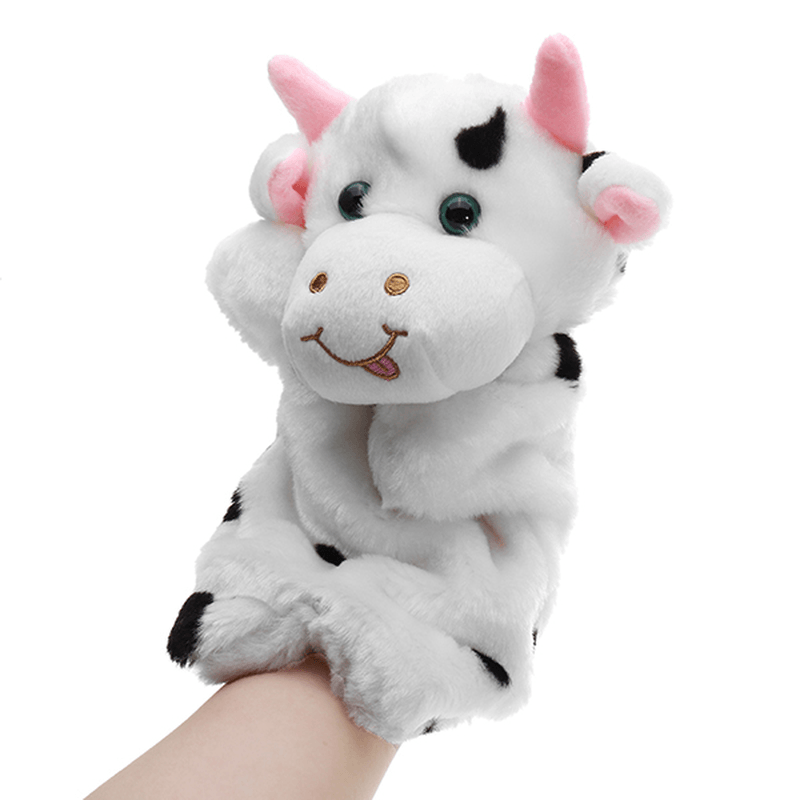 Marionetas de mano de vaca de peluche de 27 cm, juguetes clásicos para niños