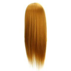 Cabeza de maniquí de peluquería de pelo real dorado al 30 % para entrenamiento de peluquería