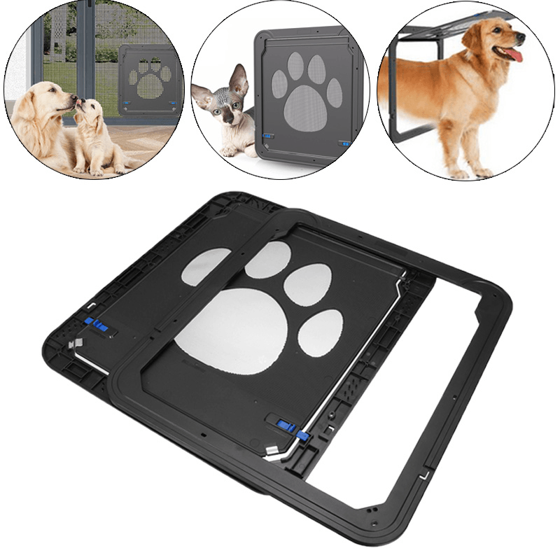 Puerta mosquitera para mascotas, de 37 x 42 cm, para perros, gatos, grandes, medianos, con cierre automático magnético ABS