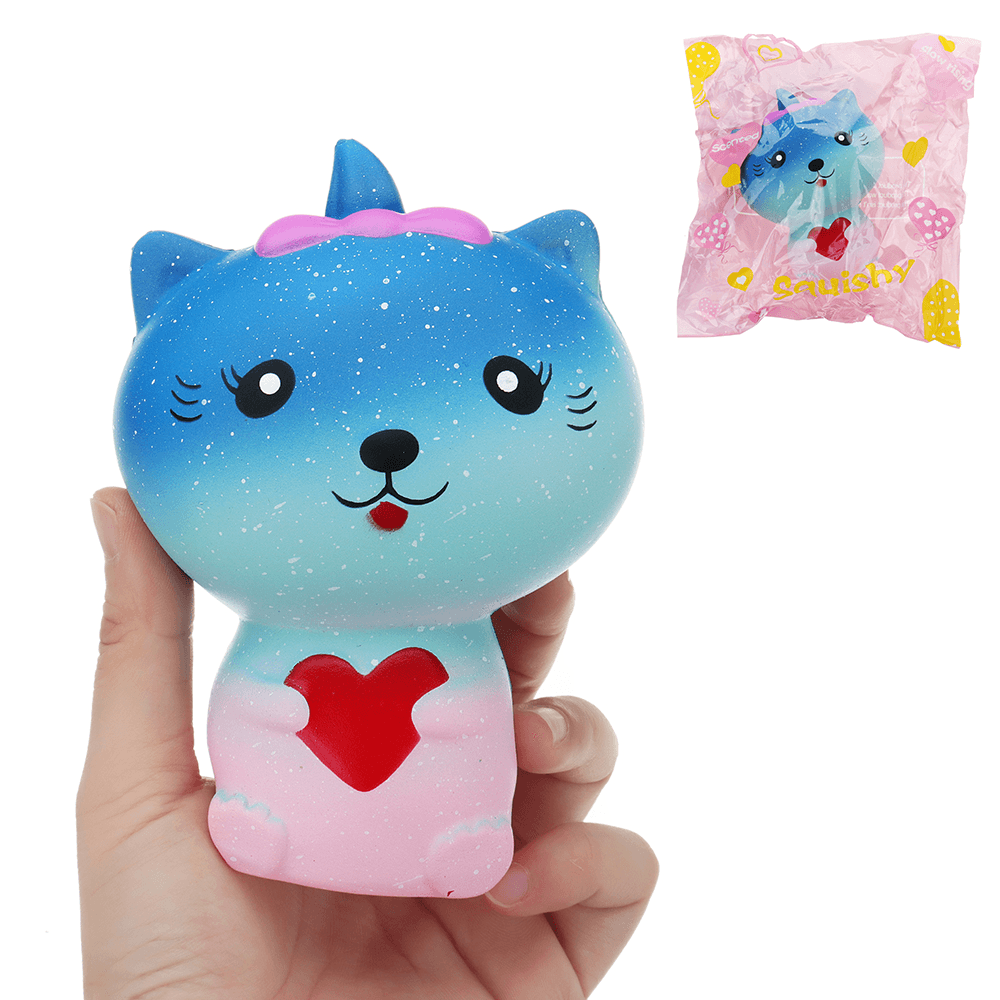 Squishy Chat Galaxy 13*9*7CM Remontée Lente avec Emballage Cadeau Collection Peluche