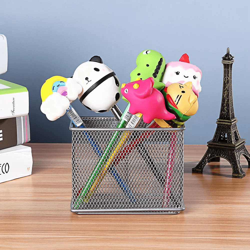 6PCS Squishy Pen Cap Wholesale Panda Dinosaur Unicorn Cake Animal Slow Rising Jumbo with Pen Stress Relief Toys Gift