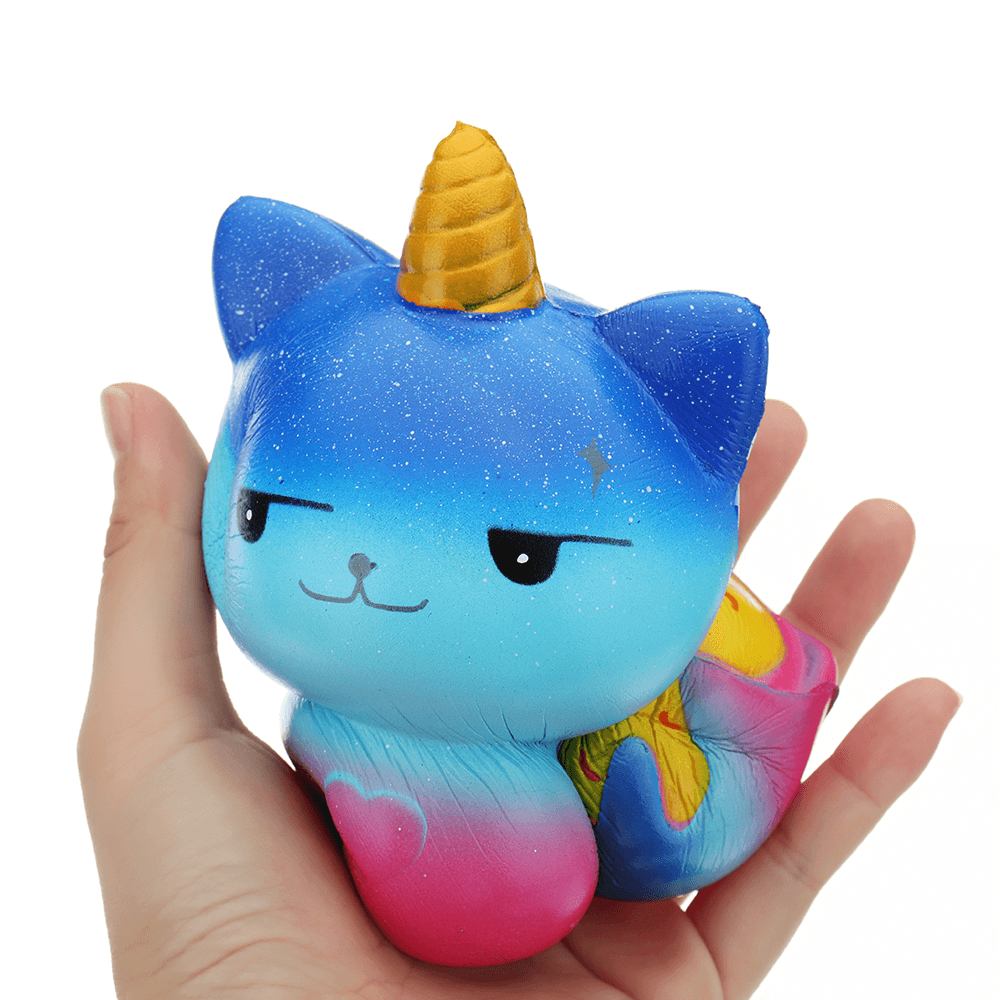 Squishy Chat Licorne Galaxie 12*8.2CM Slow Rising Soft Collection Cadeau Décor Jouet