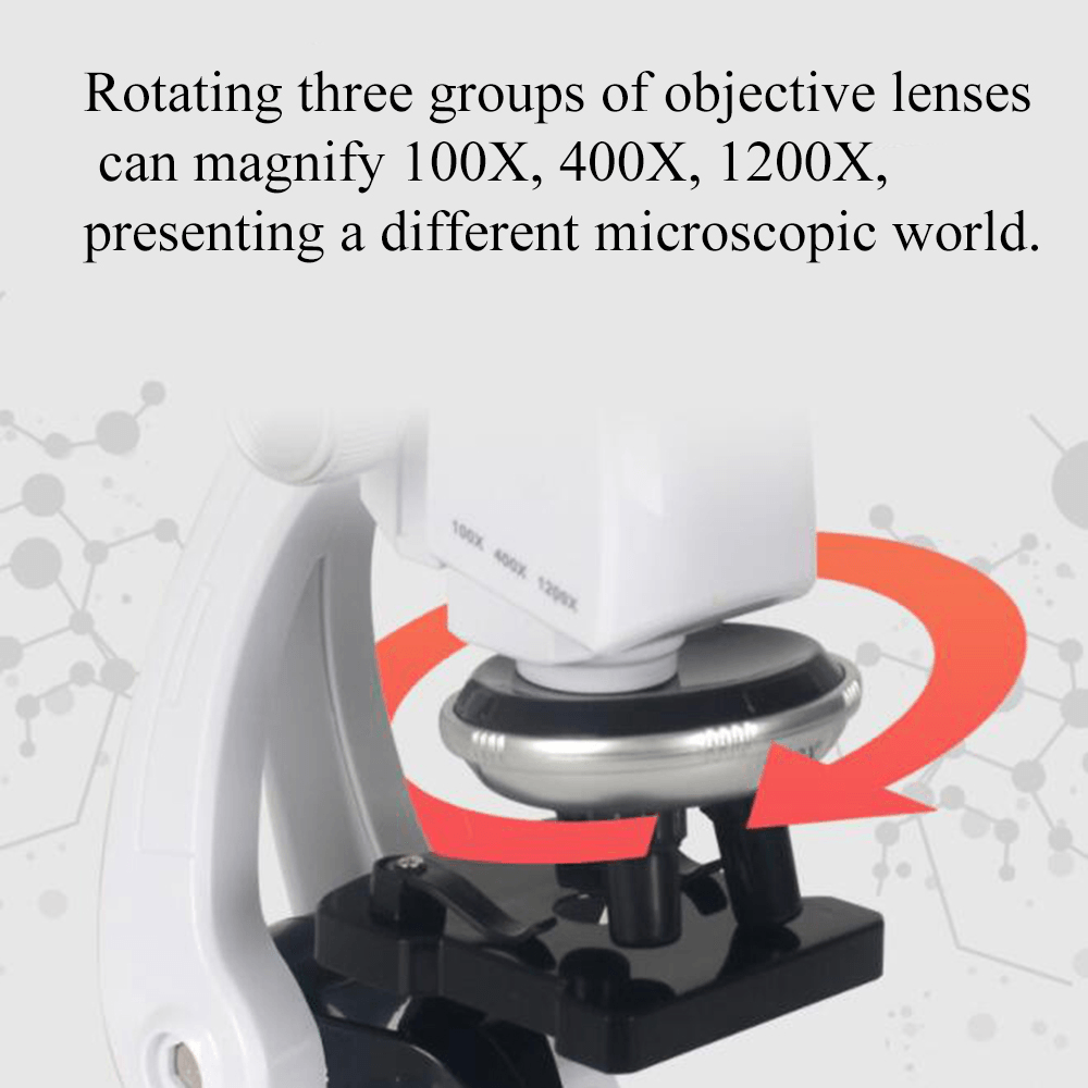 Microscope stéréo biologique optique C2121 100X/400X/1200X ABS et composant électronique pour jouets scientifiques pour enfants